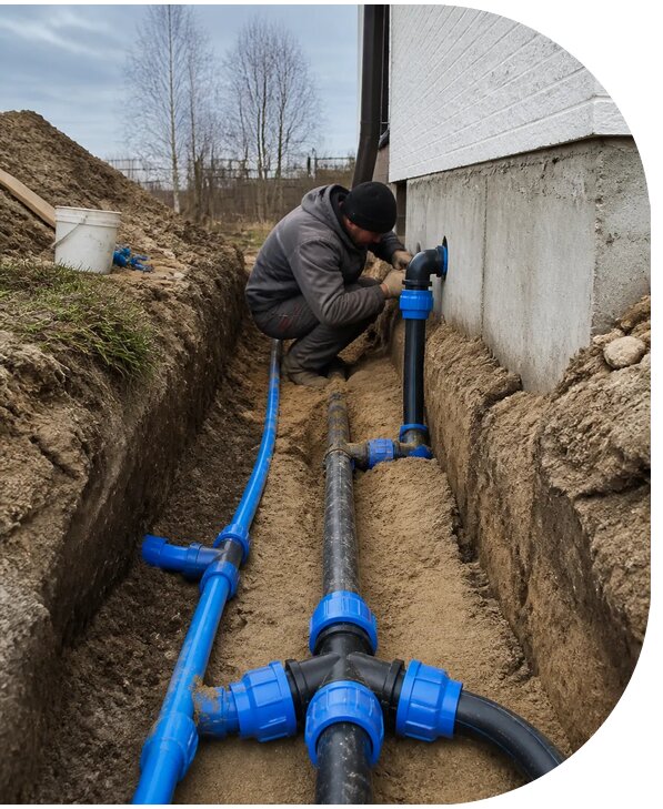 Монтаж наружного водопровода на участке под ключ в Ульяновске